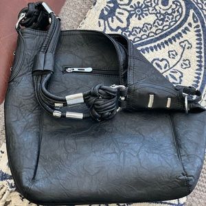 Black faux leather purse/bag  flawless Super cute! New bag!